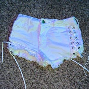 White booty shorts